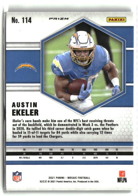 Austin Ekeler 2021 Panini Mosaic Prizm Silver #114