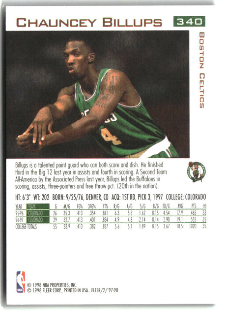 Chauncey Billups 1997-98 Fleer #340