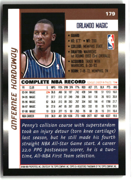Anfernee Hardaway 1998-99 Topps #179