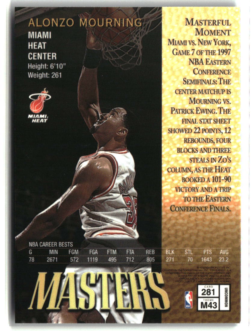 Alonzo Mourning 1997-98 Finest #281