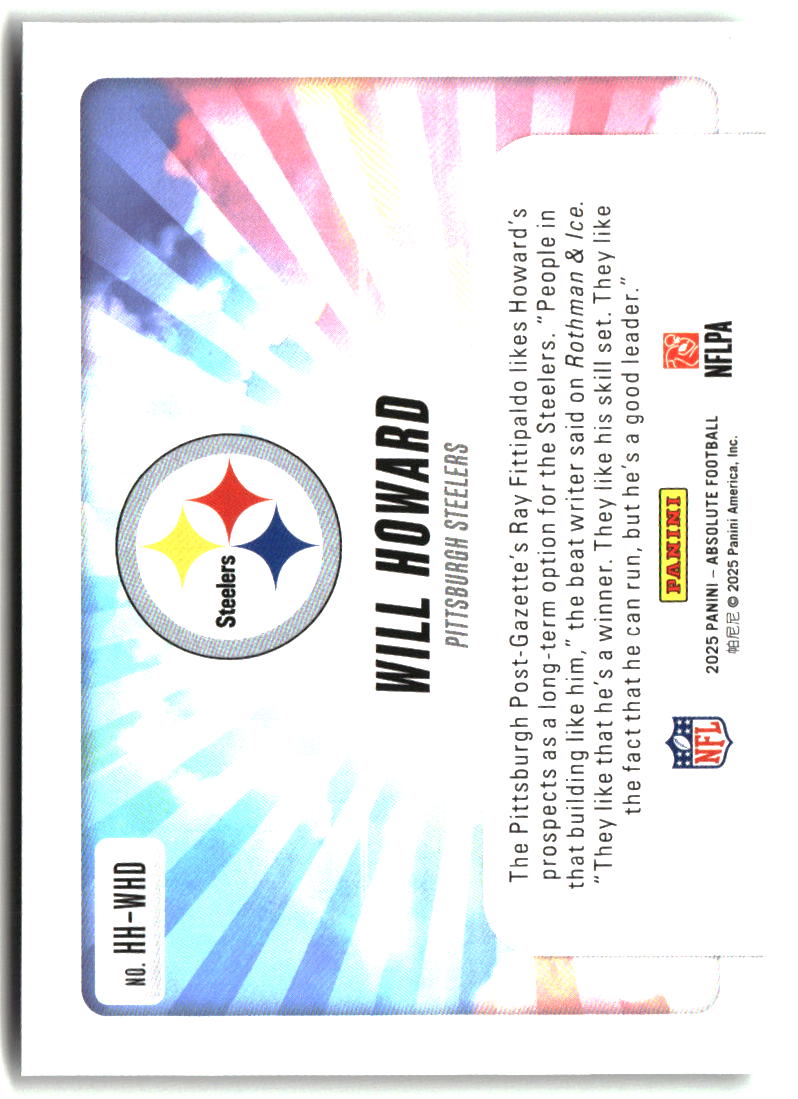Will Howard 2025 Panini Absolute Hog Heaven #HH-WHD