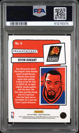 Kevin Durant 2023 Panini NBA Hoops Presentations #9 PSA 9