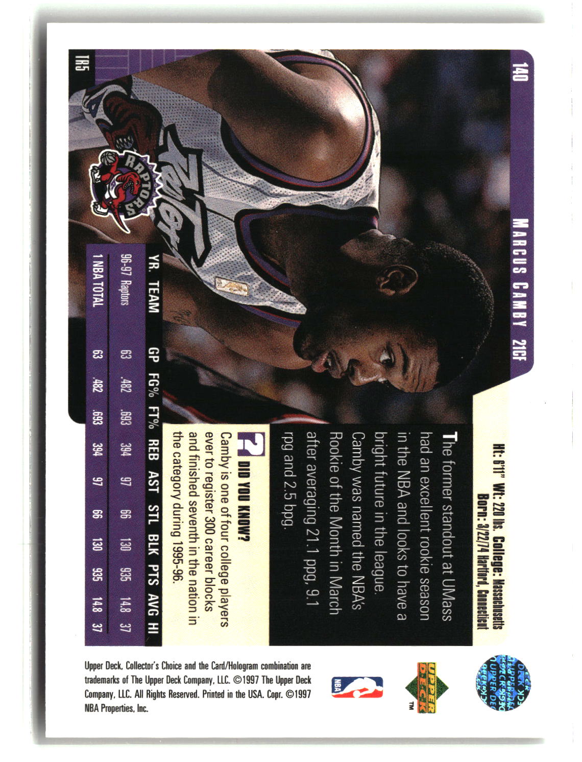 Marcus Camby 1997-98 Collector's Choice #140