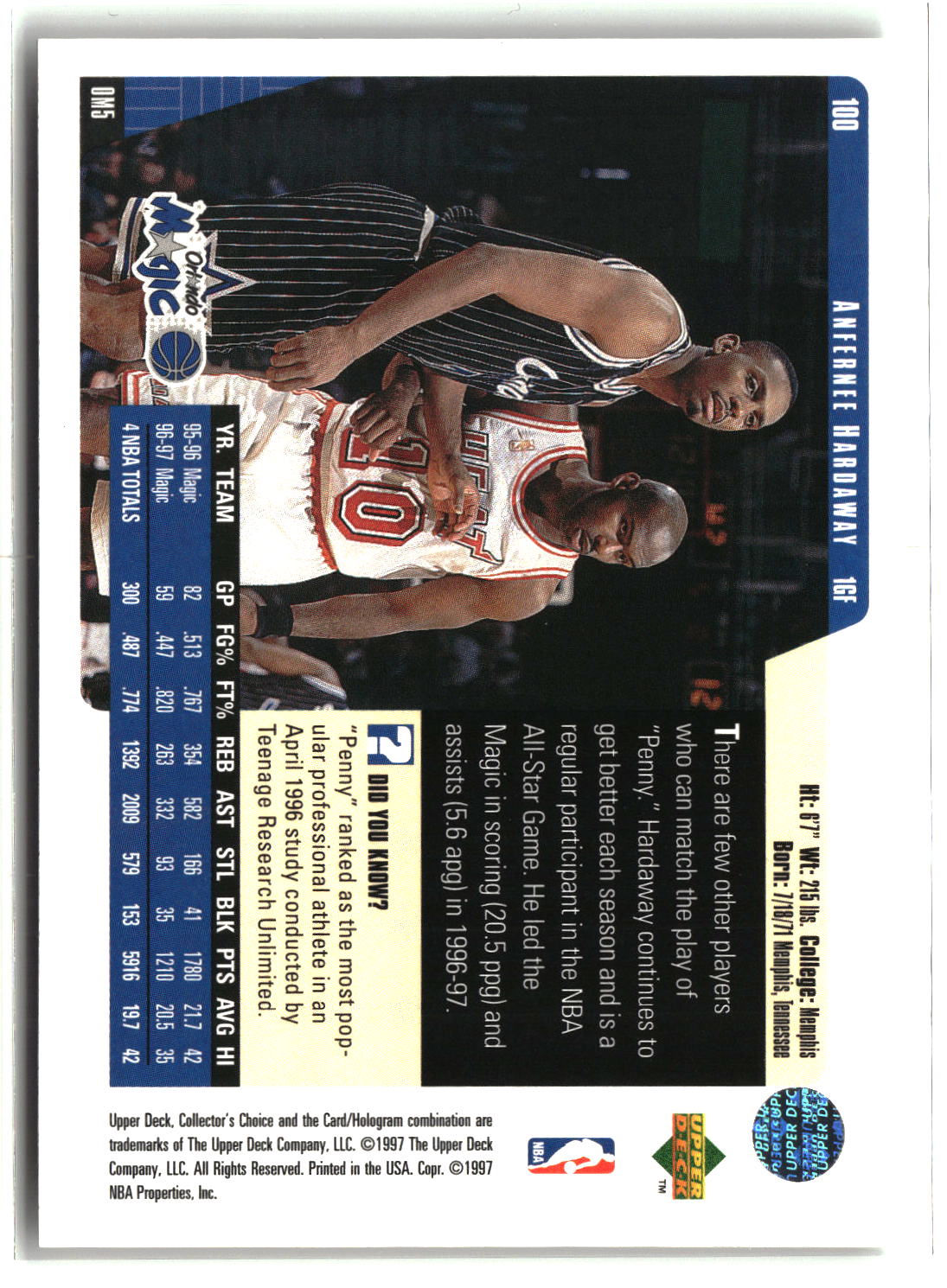 Anfernee Hardaway 1997-98 Collector's Choice #100