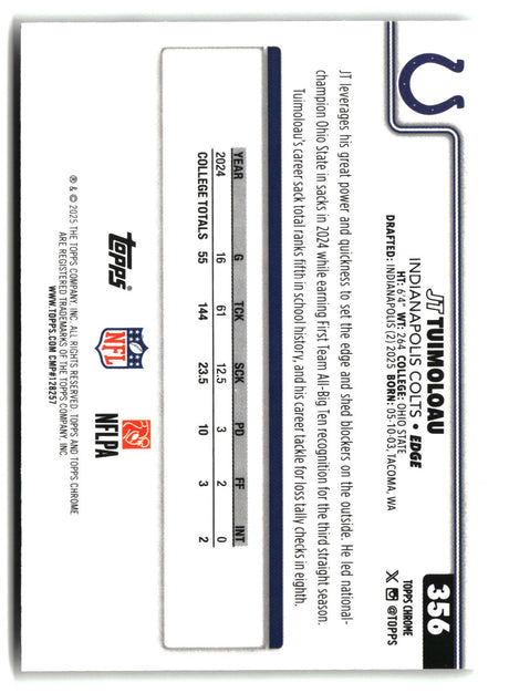 JT Tuimoloau 2025 Topps Chrome #356