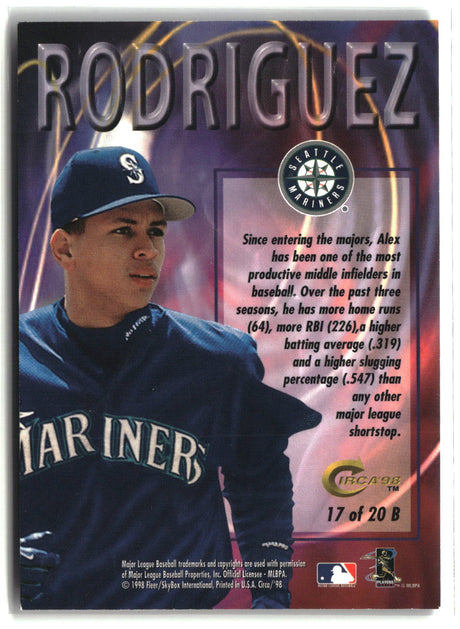 Alex Rodriguez 1998 Circa Thunder Boss #17B
