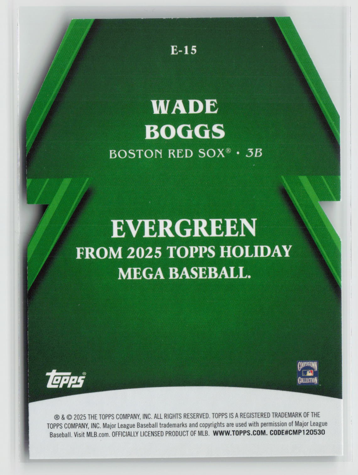 Wade Boggs 2025 Topps Holiday Evergreen #E-15