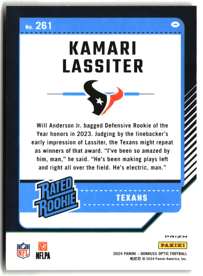 Kamari Lassiter 2024 Donruss Optic Pink #261