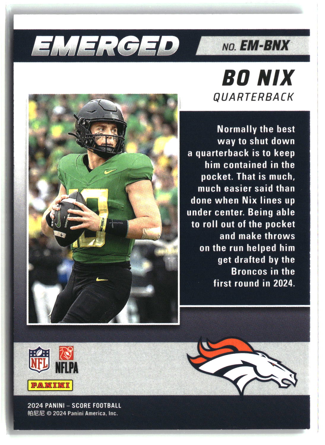 Bo Nix 2024 Score Emerged #EM-BNX