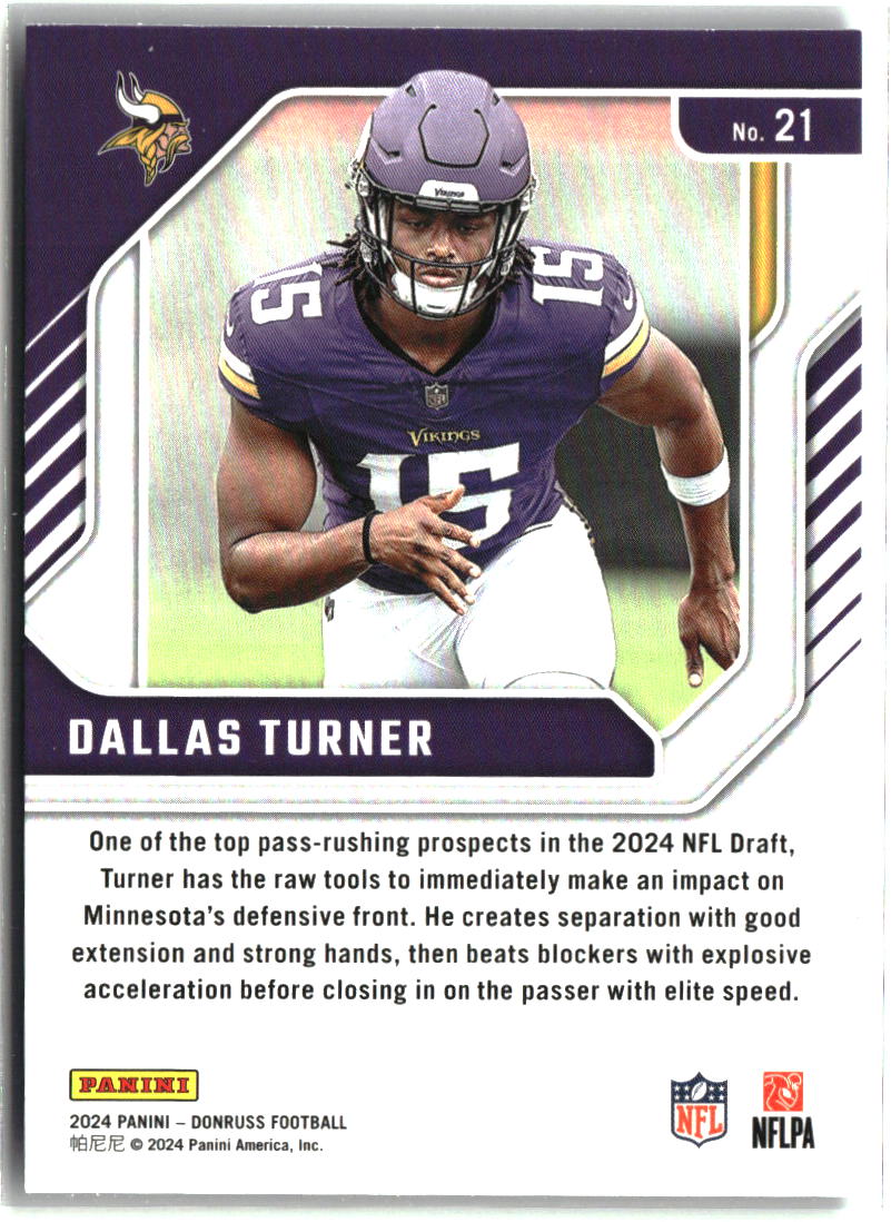Dallas Turner 2024 Donruss - The Elite Series Rookies #21