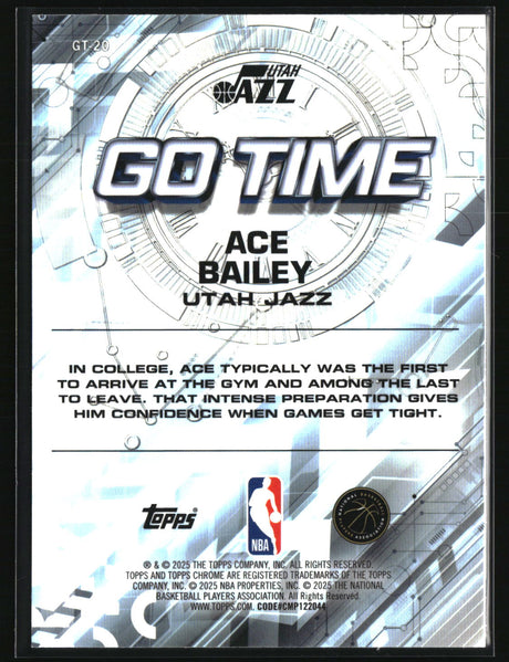 Ace Bailey 2025-26 Topps Chrome Go Time #GT-20