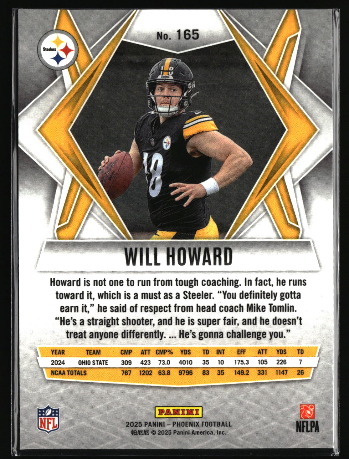 Will Howard 2025 Panini Phoenix #165