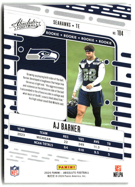 AJ Barner 2024 Panini Absolute Retail #184