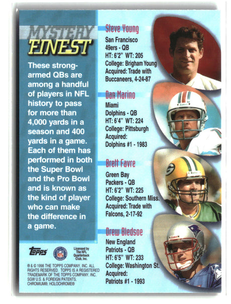 Brett Favre 1998 Topps Mystery Finest #M3