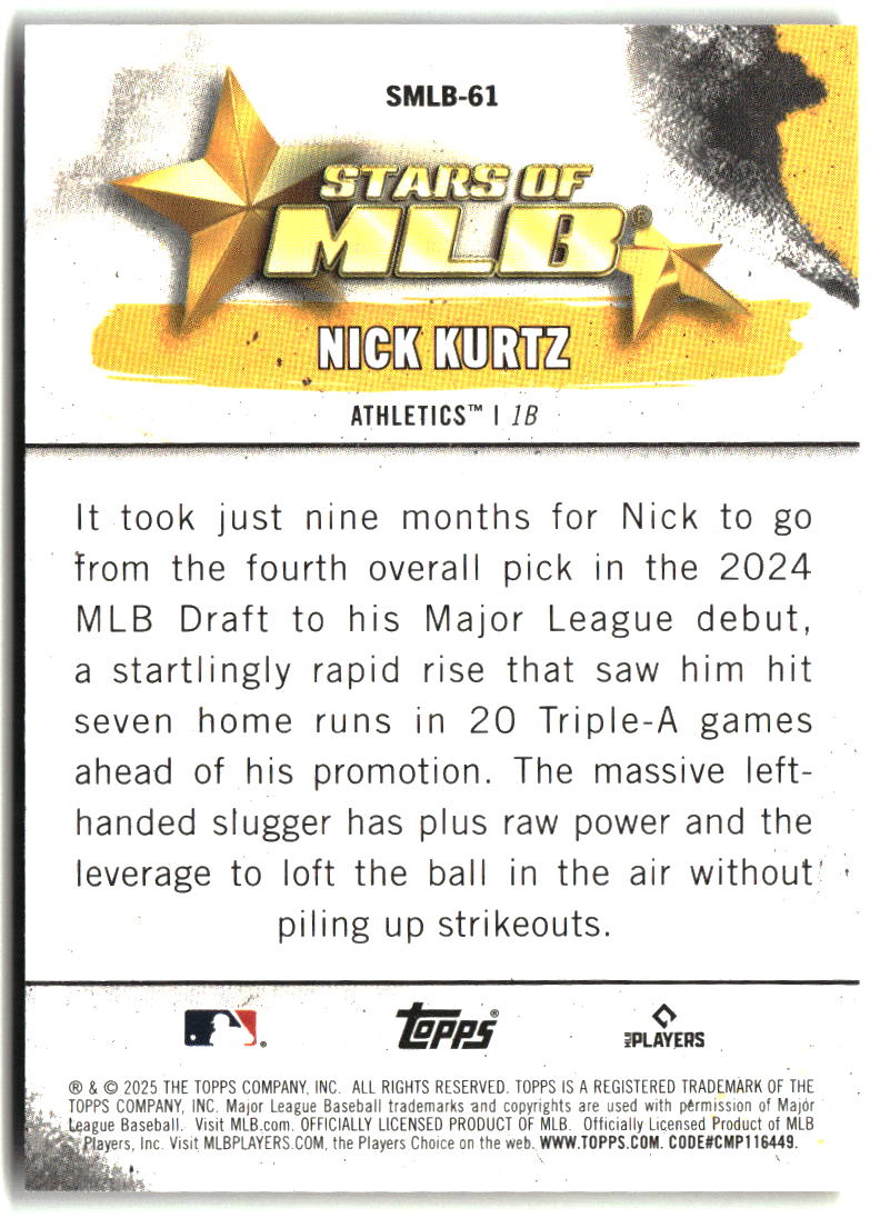 Nick Kurtz 2025 Topps Update Stars of MLB #SMLB-61