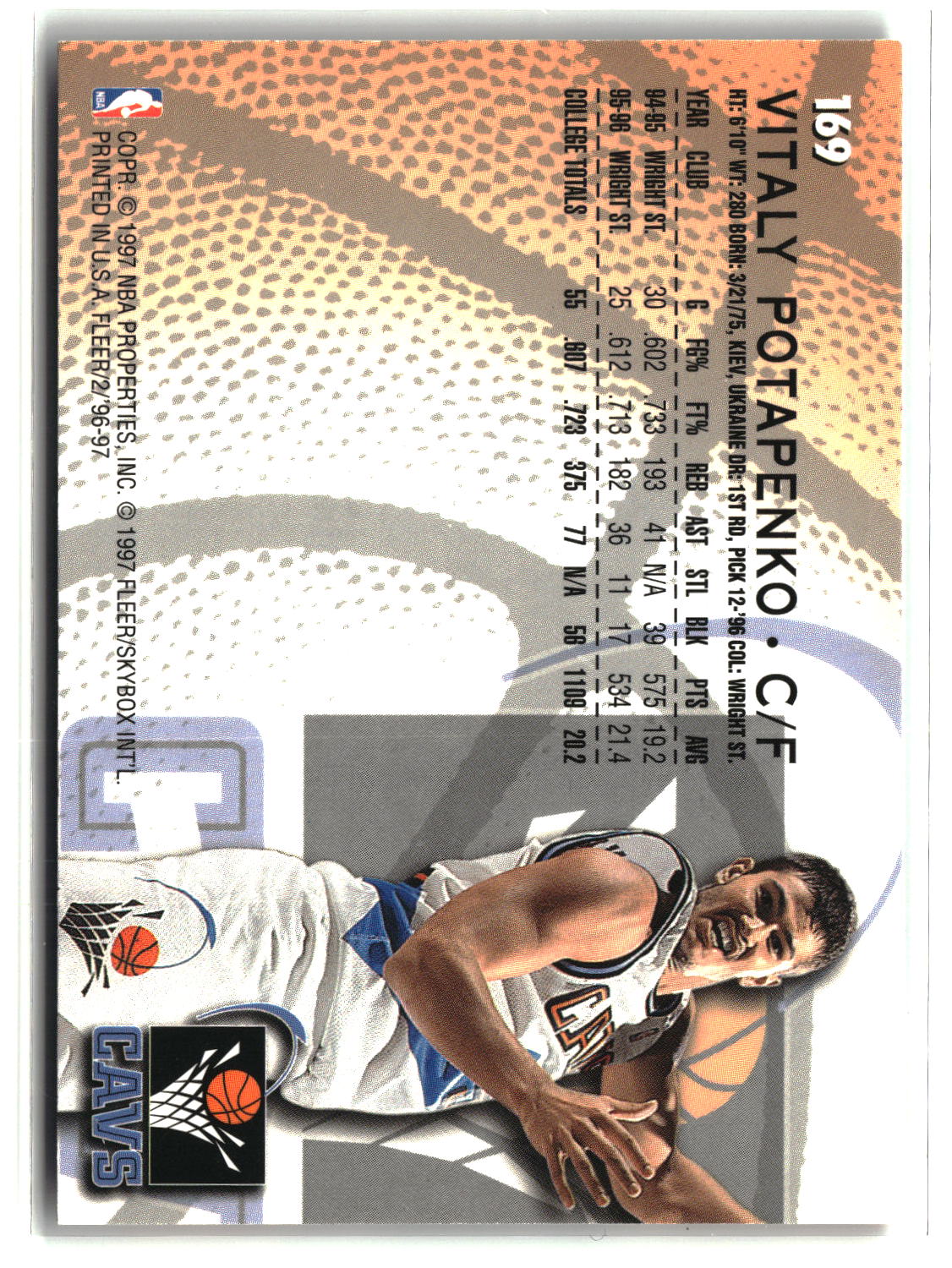 Vitaly Potapenko 1996-97 Fleer #169