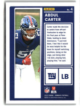 Abdul Carter 2025 Donruss The Rookies #4