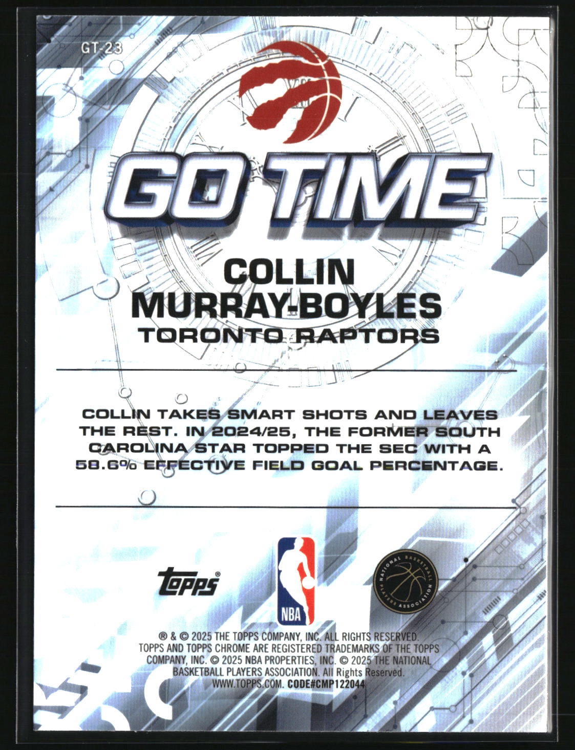 Collin Murray-Boyles 2025-26 Topps Chrome Go Time #GT-23
