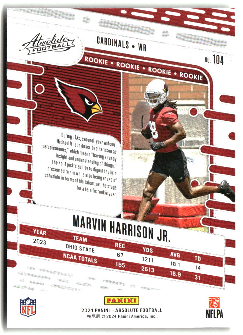 Marvin Harrison Jr. 2024 Panini Absolute Retail #104