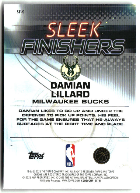 Damian Lillard 2025-26 Topps Chrome Sleek Finishers #SF-9