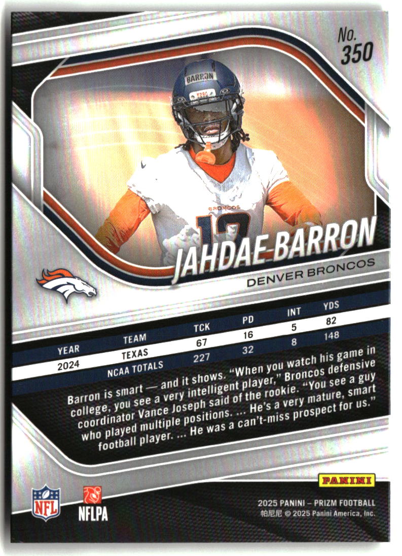 Jahdae Barron 2025 Panini Prizm #350
