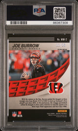 Joe Burrow 2022 Panini Mosaic Will To Win Orange Fluorescent #WW2 11/25 PSA 10