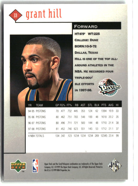 Grant Hill 1998-99 Upper Deck Black Diamond #33
