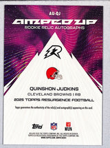 Quinshon Judkins 2025 Topps Resurgence Amped Up Rookie Relic Autographs #AU-QJ