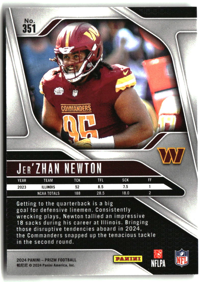 Jer'Zhan Newton 2024 Panini Prizm #351