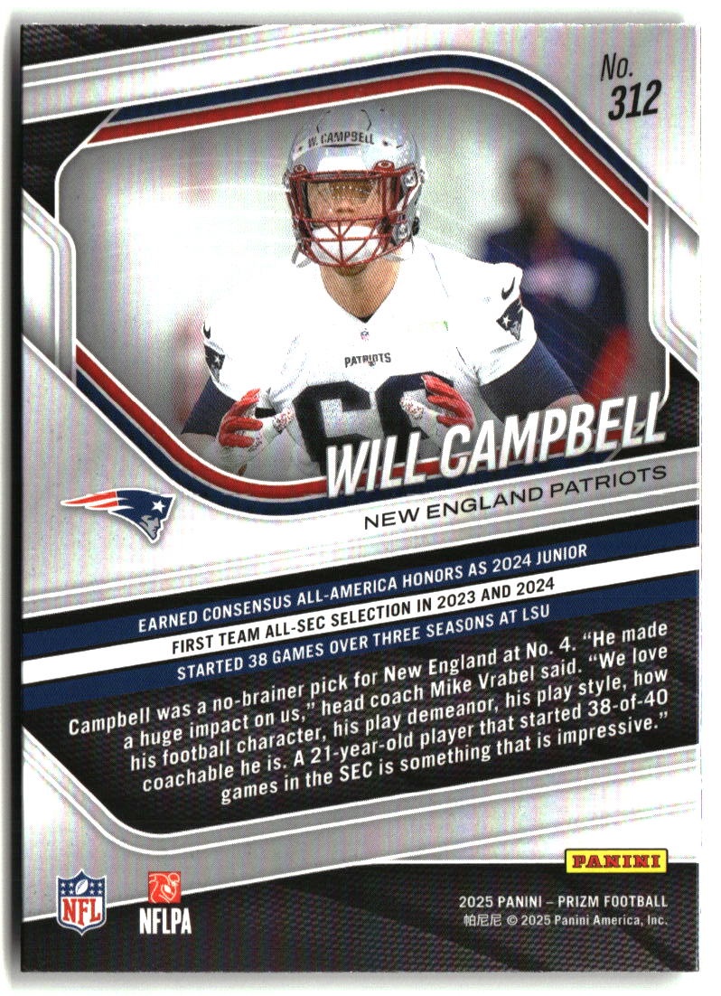 Will Campbell 2025 Panini Prizm #312