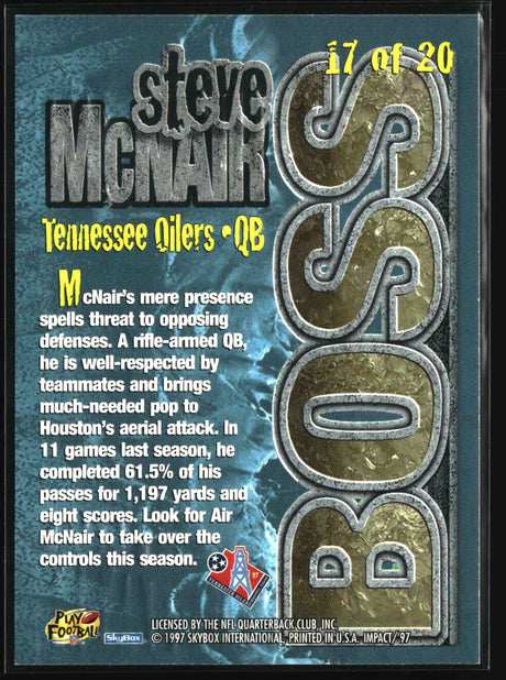 Steve McNair 1997 SkyBox Impact Boss #17