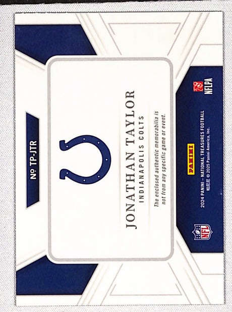 Jonathan Taylor 2024 Panini National Treasures Treasured Patches #TP-JTR #/49