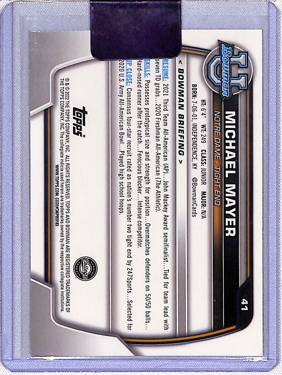 Michael Mayer 2022 Bowman University Chrome #41