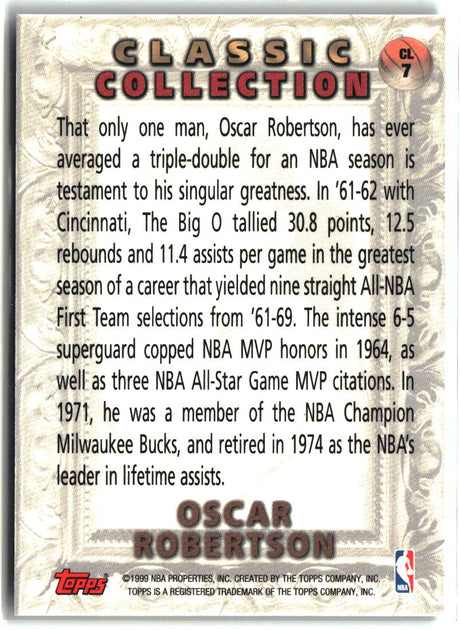 Oscar Robertson 1998-99 Topps Classic Collection #CL7