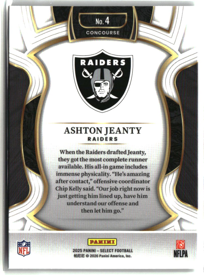 Ashton Jeanty 2025 Panini Select #4