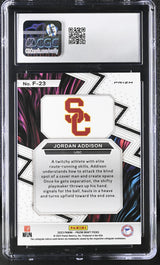 Jordan Addison 2023 Panini Prizm Draft Picks Gold Ice #F-23 CGC 9