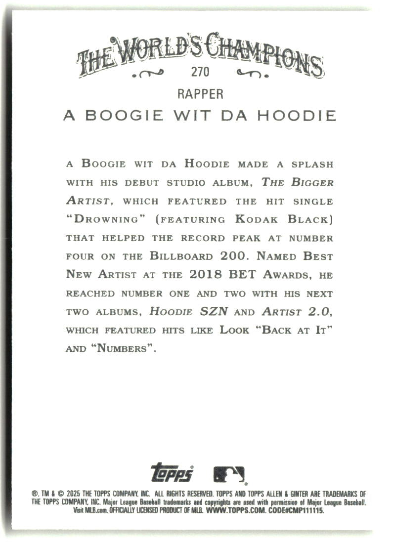 a Boogie wit da Hoodie 2025 Topps Allen & Ginter #270