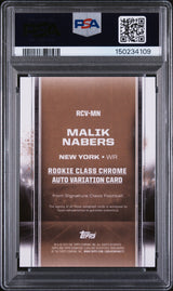 Malik Nabers 2024 Topps Signature Class Rookie Chrome Auto Variation RCVMN PSA 9