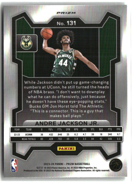 Andre Jackson Jr. 2023-24 Panini Prizm Prizms Silver #131