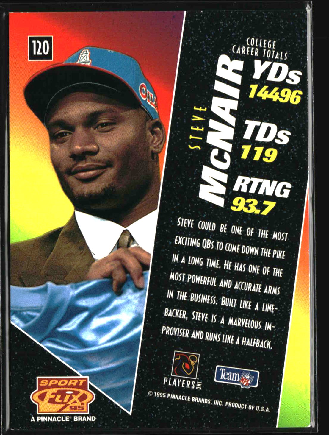Steve McNair 1995 Sportflix #120