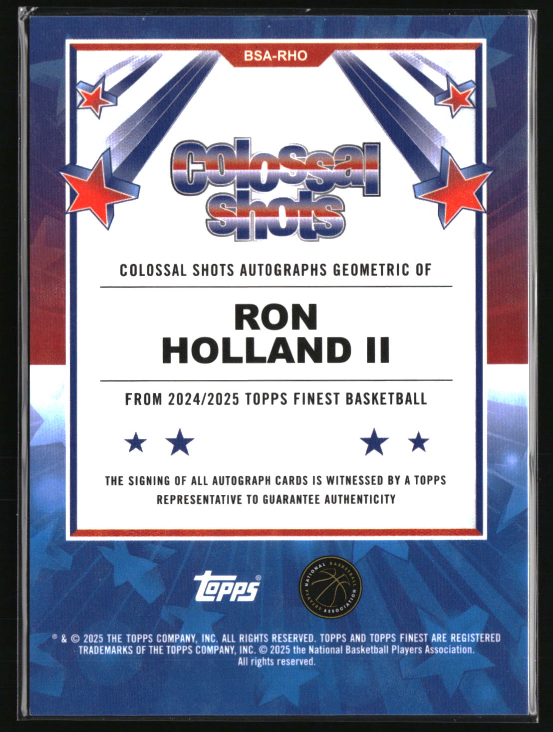 Ron Holland II 2024-25 Finest Colossal Shots Autographs Geometric #BSA-RHO