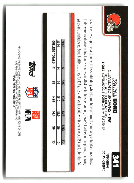 Isaiah Bond 2025 Topps Chrome #341