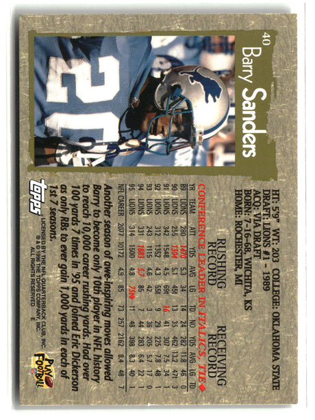 Barry Sanders 1996 Topps #40