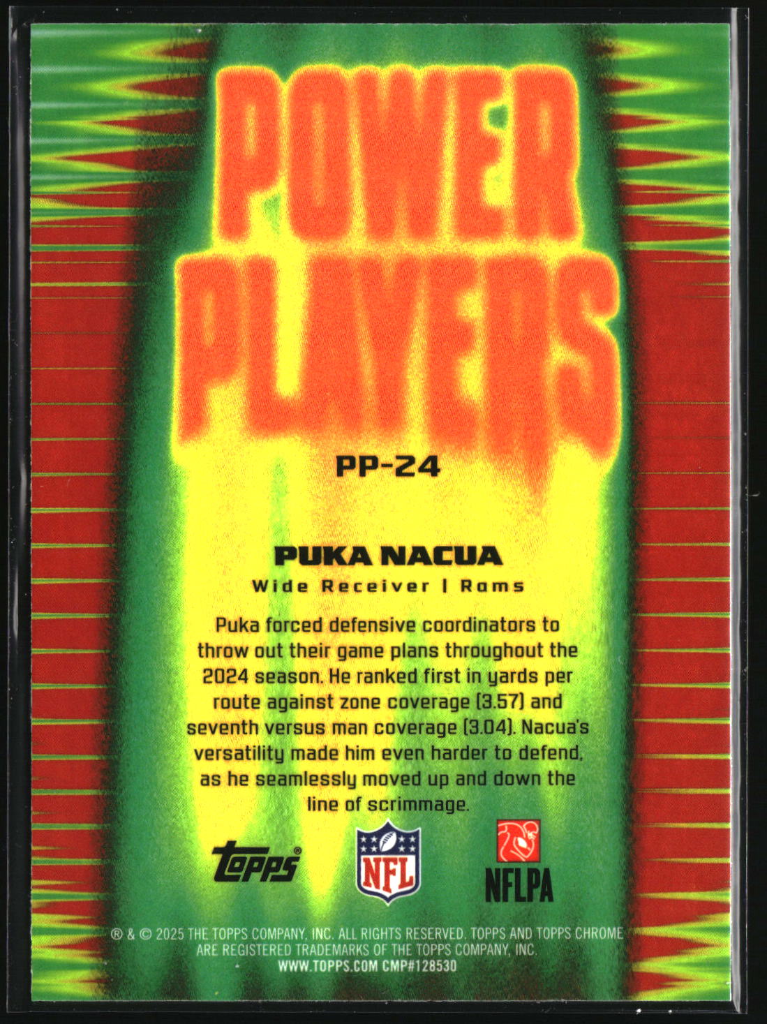 Puka Nacua 2025 Topps Chrome Power Players Pink Refractor #PP-24 #/250