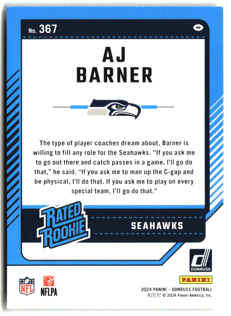 A.J. Barner 2024 Donruss #367