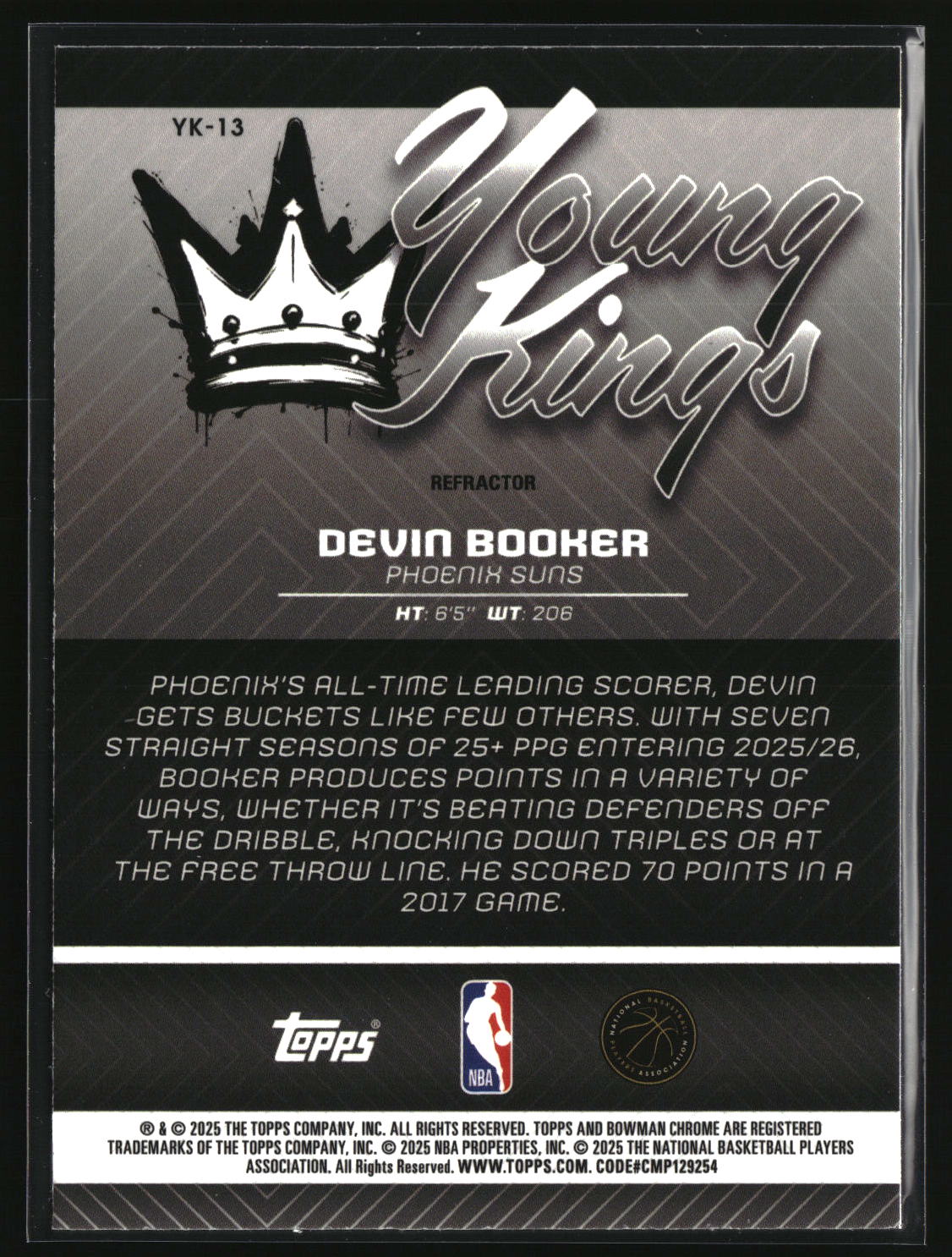 Devin Booker 2025-26 Bowman Young Kings Refractor #YK-13