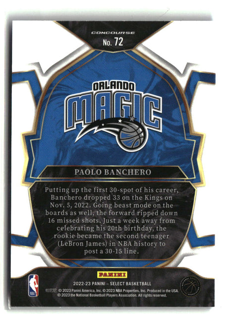 Paolo Banchero 2022-23 Panini Select Blue (Retail Base) #72