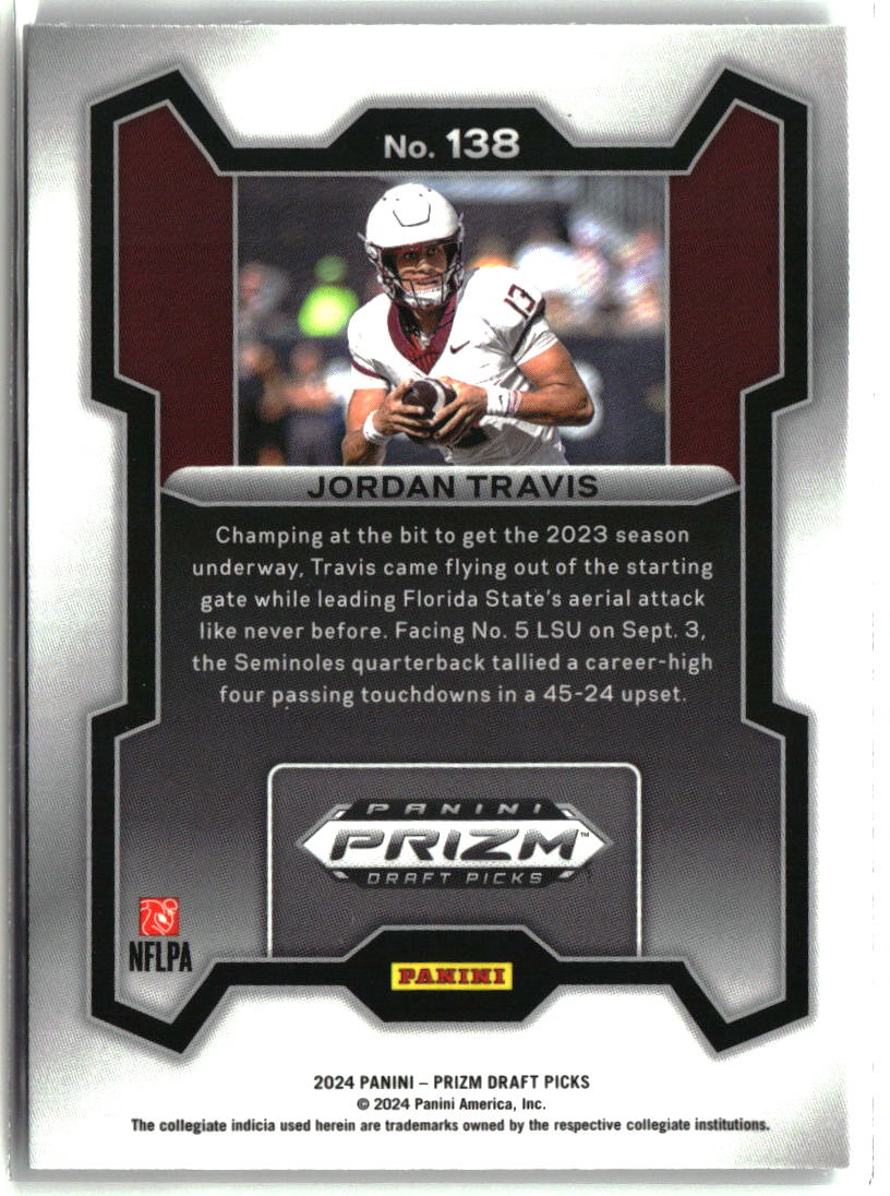 Jordan Travis 2024 Panini Prizm Draft Picks #138
