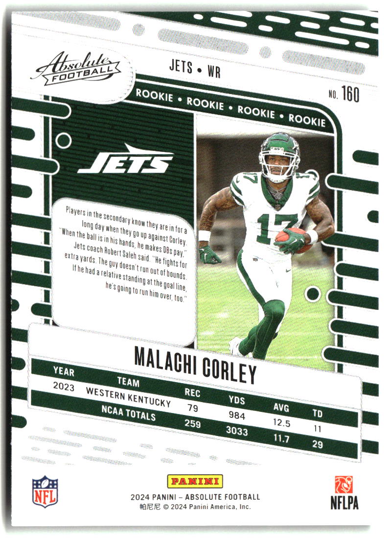Malachi Corley 2024 Panini Absolute Retail #160