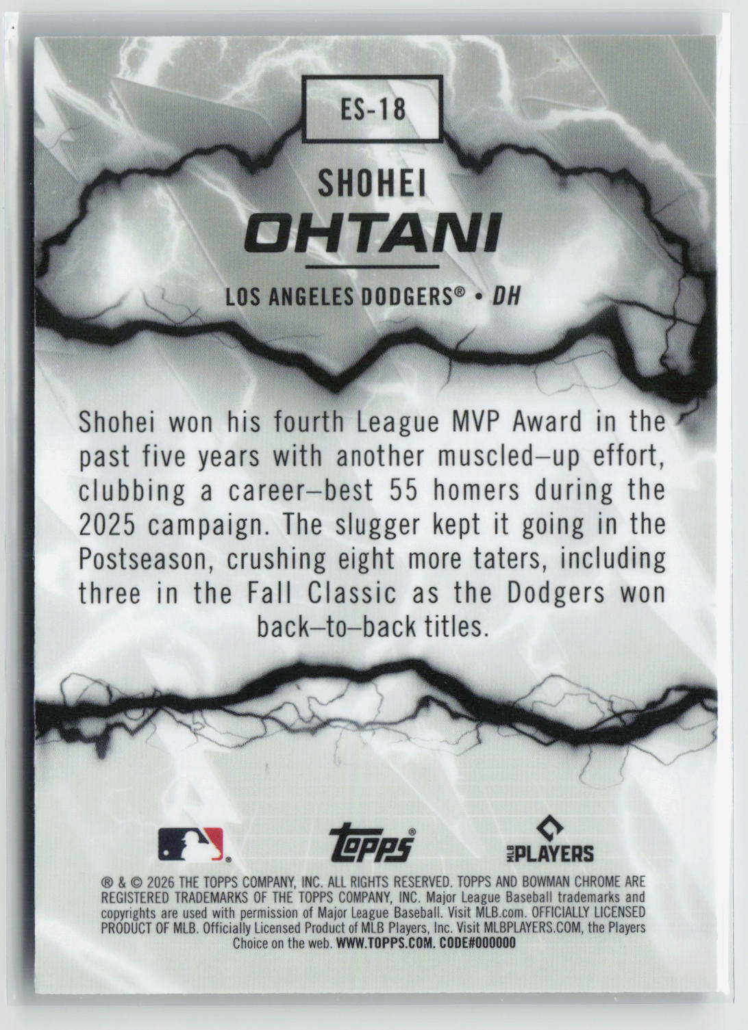 Shohei Ohtani 2026 Bowman Electric Sluggers #ES-18